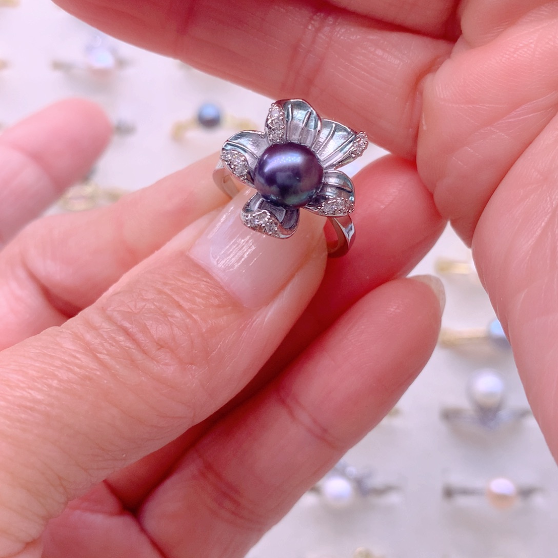 合金淡水珍珠耳饰