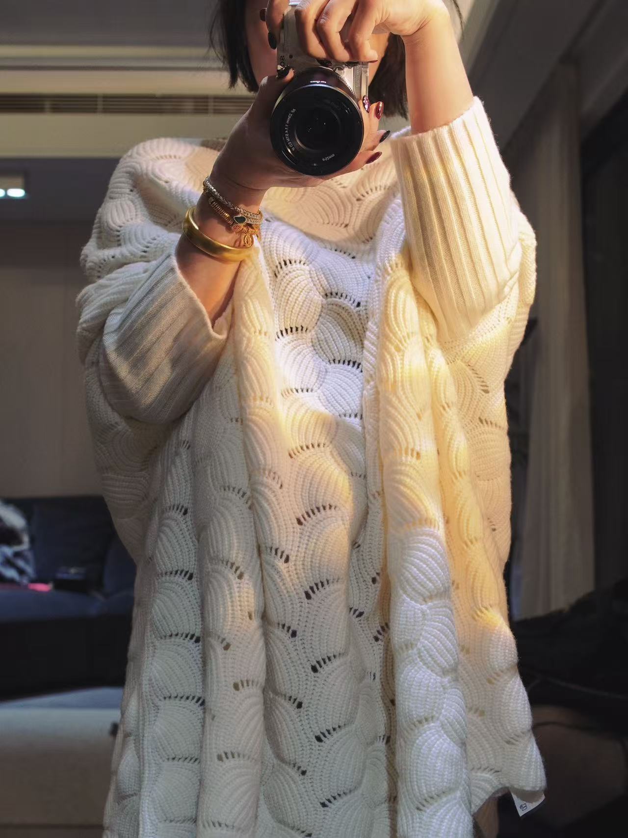 YUNSHUIHE/云水禾女神云朵800克羊毛斗篷裙