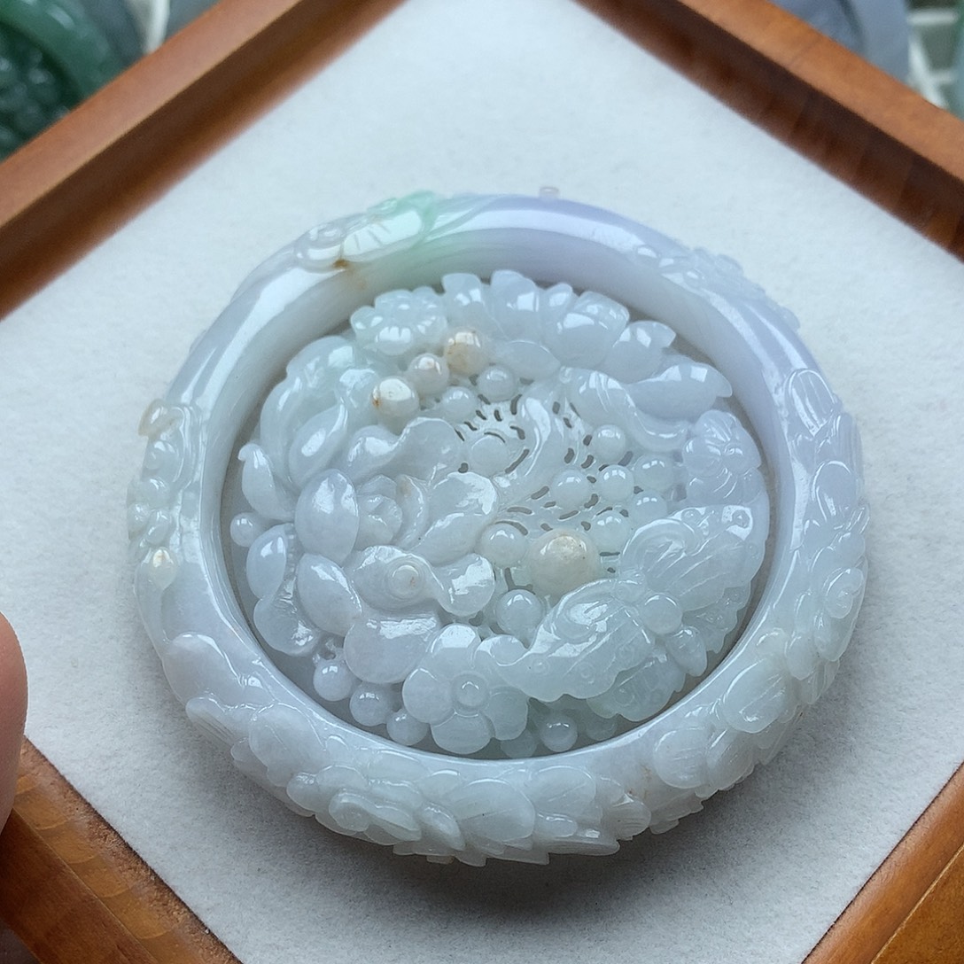 翡翠未镶嵌手镯复古风格60.3