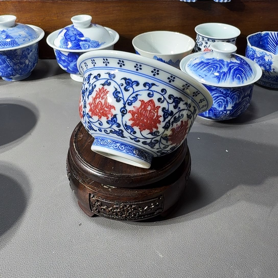 泥塑主人杯手工手绘开裂瑕疵