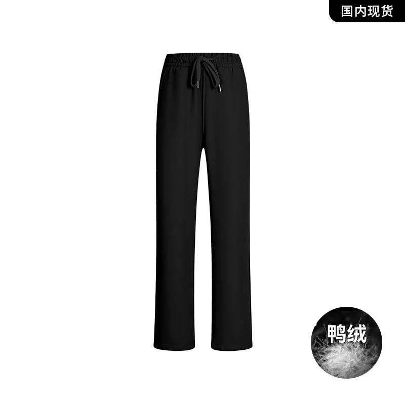 官方正品鸭绒休闲裤口袋运动时尚厚款加绒冬季保暖卫裤男女同款