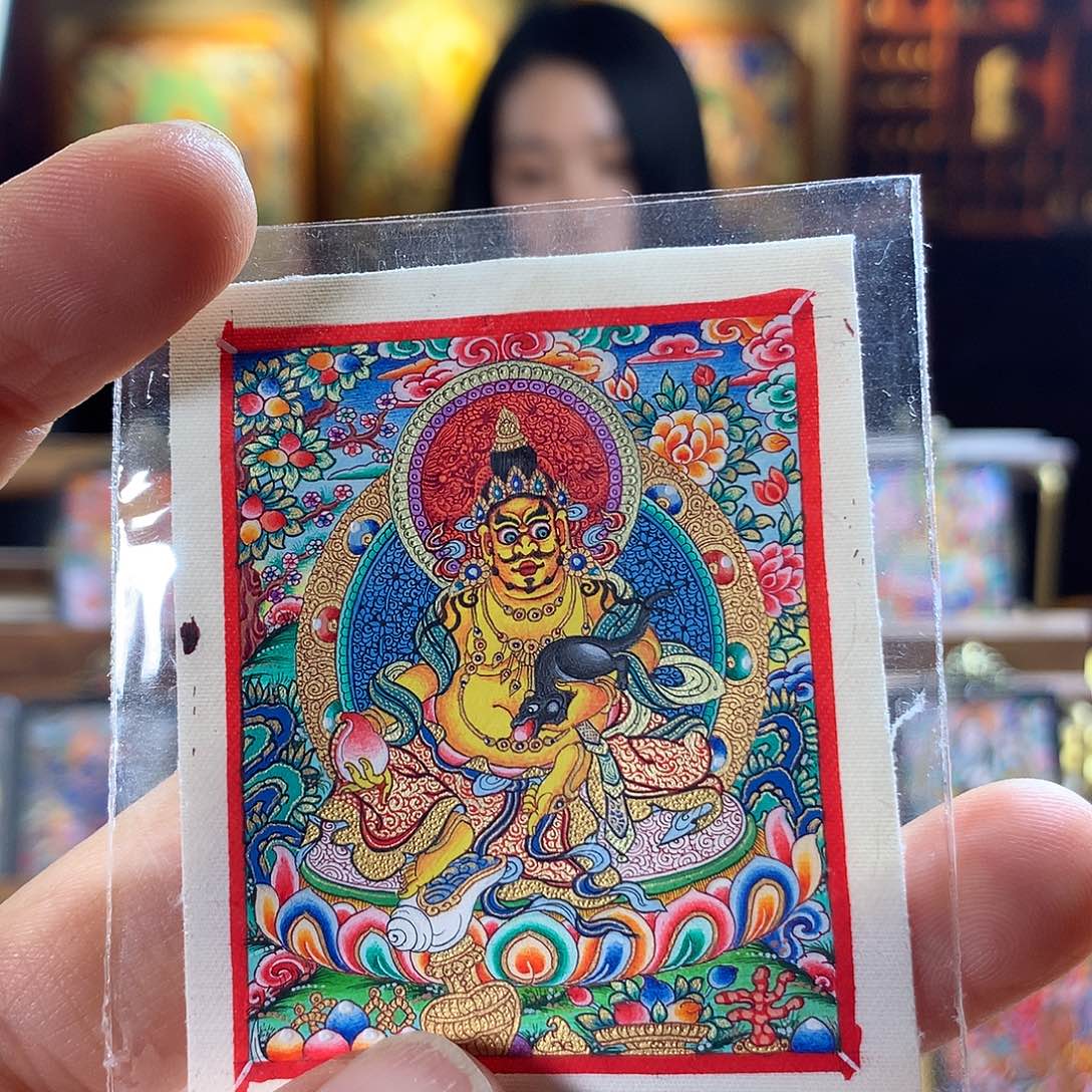 吊坠@*@热贡纯手绘唐卡黄财