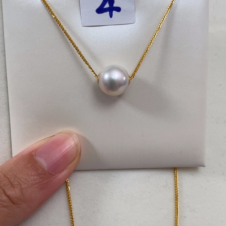 淡水珍珠颈饰银S925镶嵌10-11路路通带链