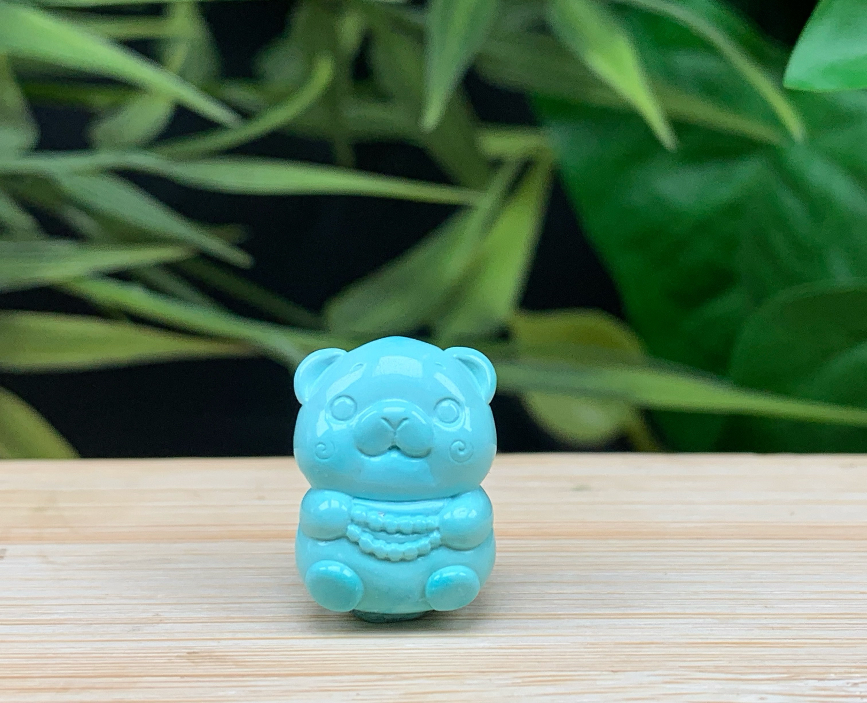 原矿天然绿松石精工雕刻可爱时尚百搭小熊小配饰配串