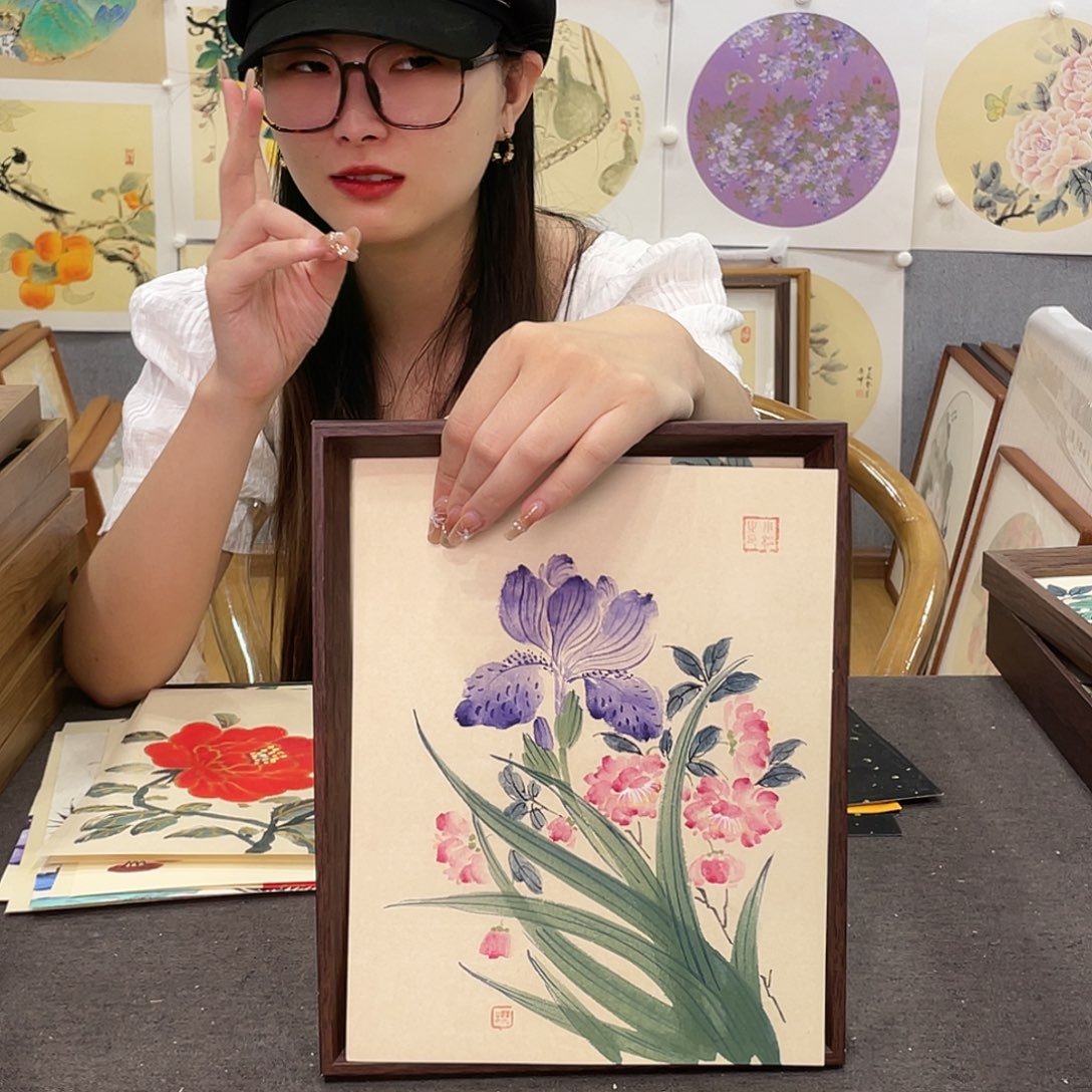 书法手绘带框尺寸：24*29