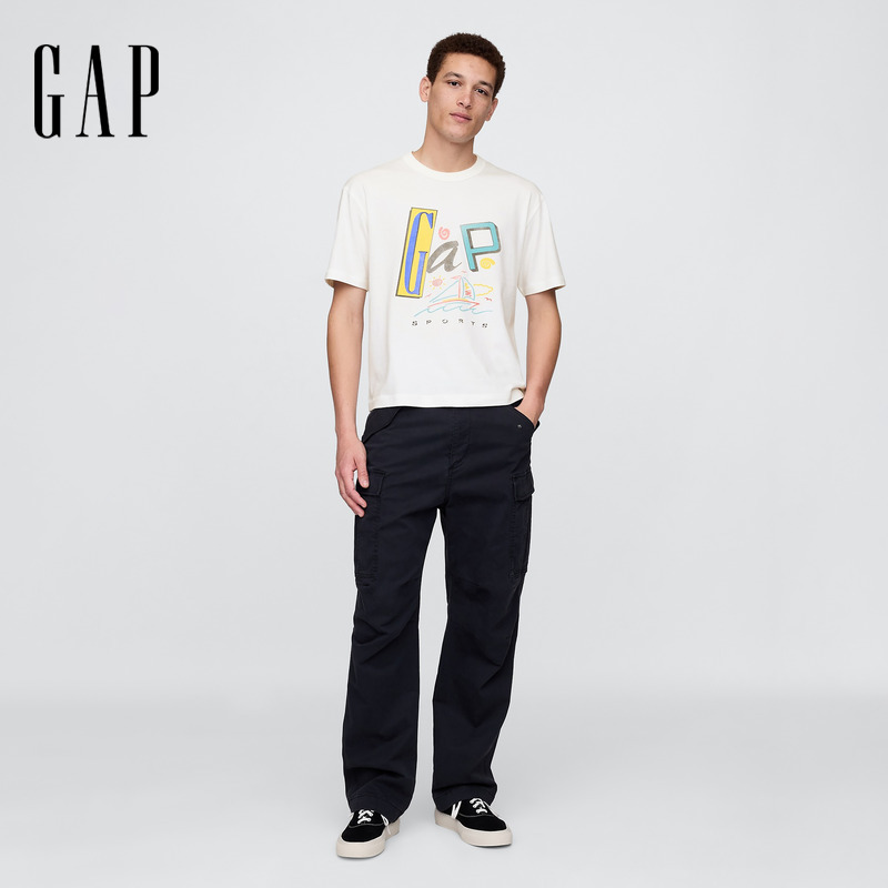Gap男女装2025夏季新款纯棉LOGO字母印花宽松短袖T恤美版 779261