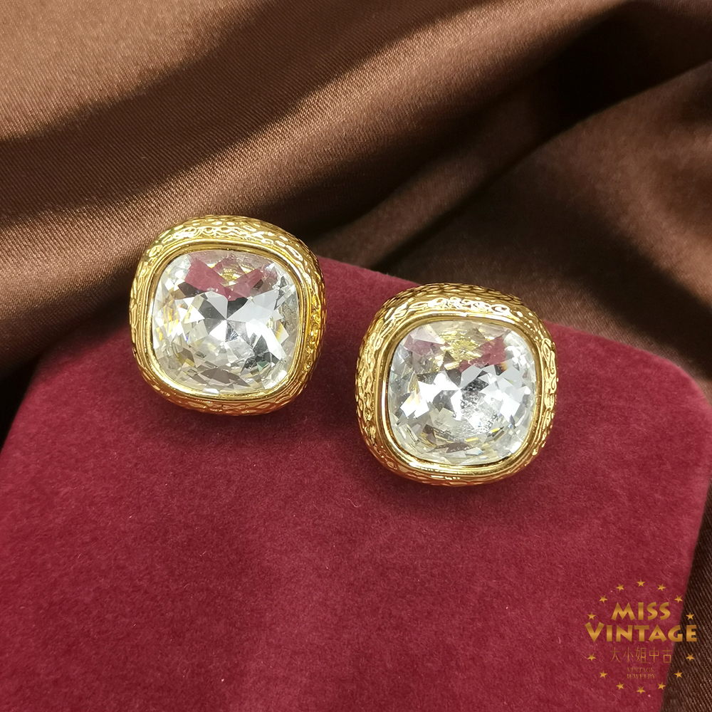 施华洛vintage重工锤纹大冰糖耳针[2503241-107]