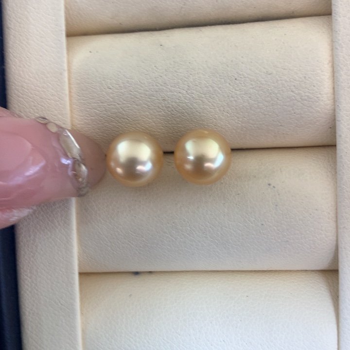 18K金镶嵌耳饰海水珍珠