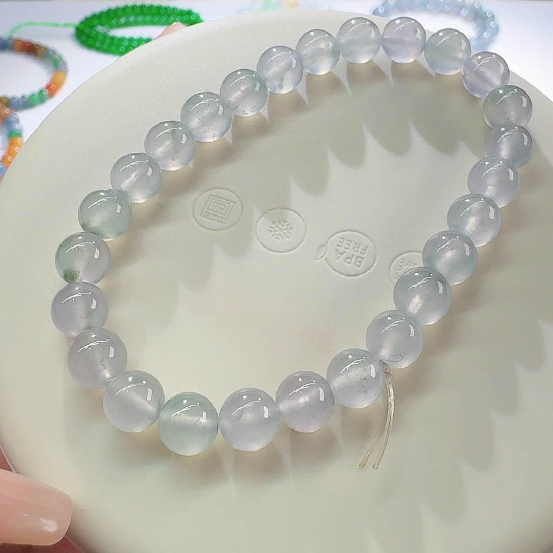 翡翠手串未镶嵌冰粉春仙气飘飘卡7