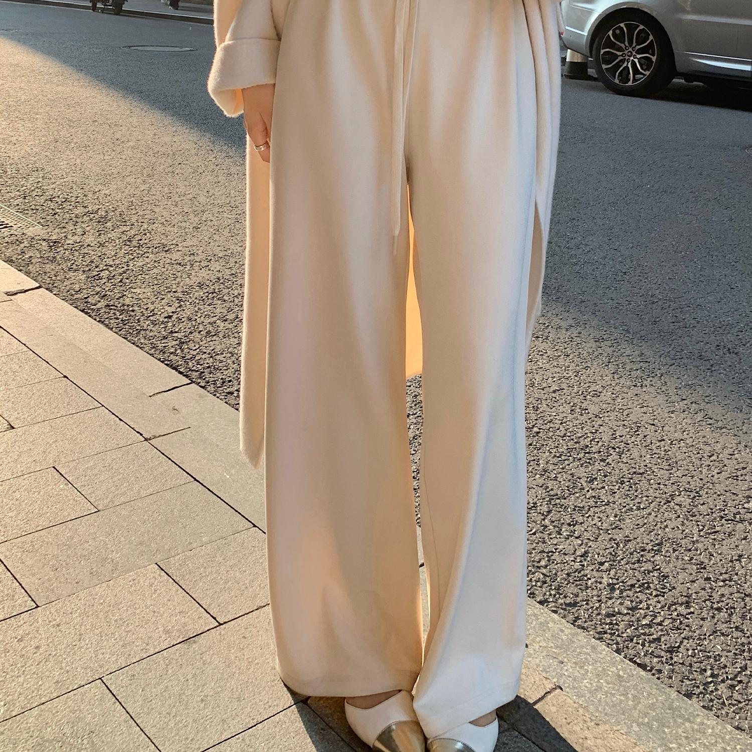 【LILYLIKES】—“秋季遛弯卫裤”空气层 抽绳廓形垂感阔腿裤