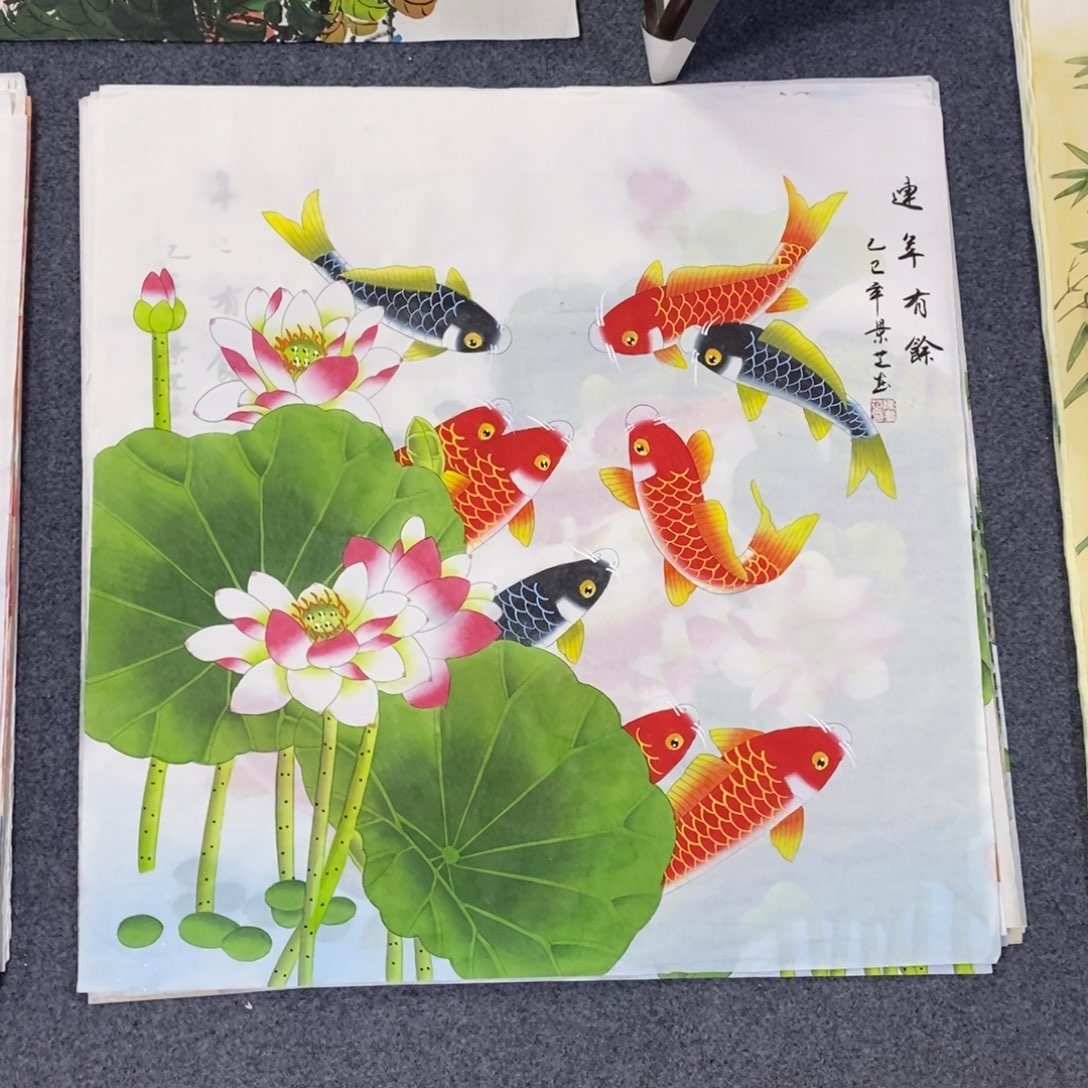 国画尺寸68✖️68工笔斗方手绘画