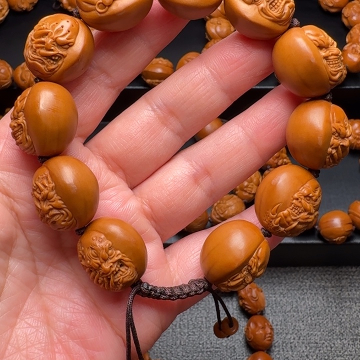 橄榄核手串/手链新款浮雕恶僧