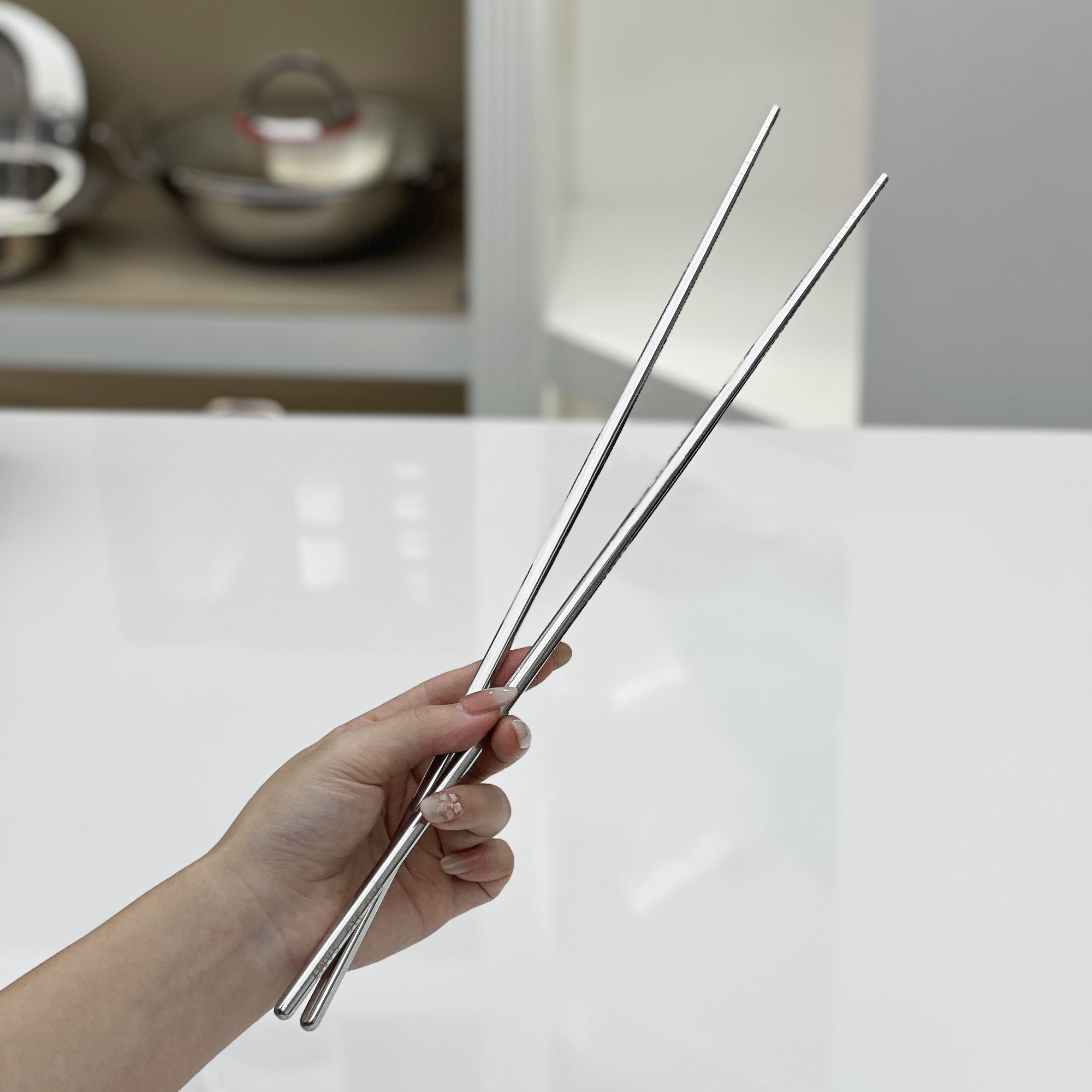 304钢油炸筷加长火锅筷子家用防滑加长隔热防烫超长防霉公筷食堂