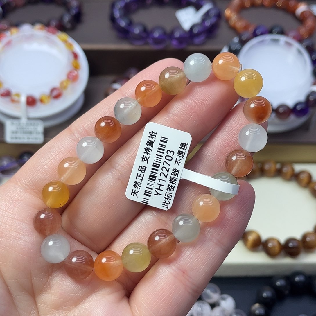 水晶手链未镶嵌彩兔毛手链