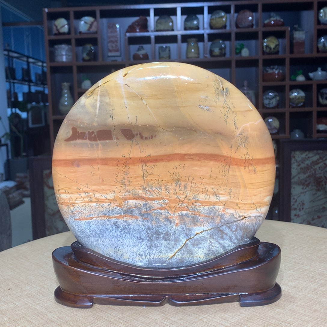 紫砂广西国画石摆件，收藏观赏