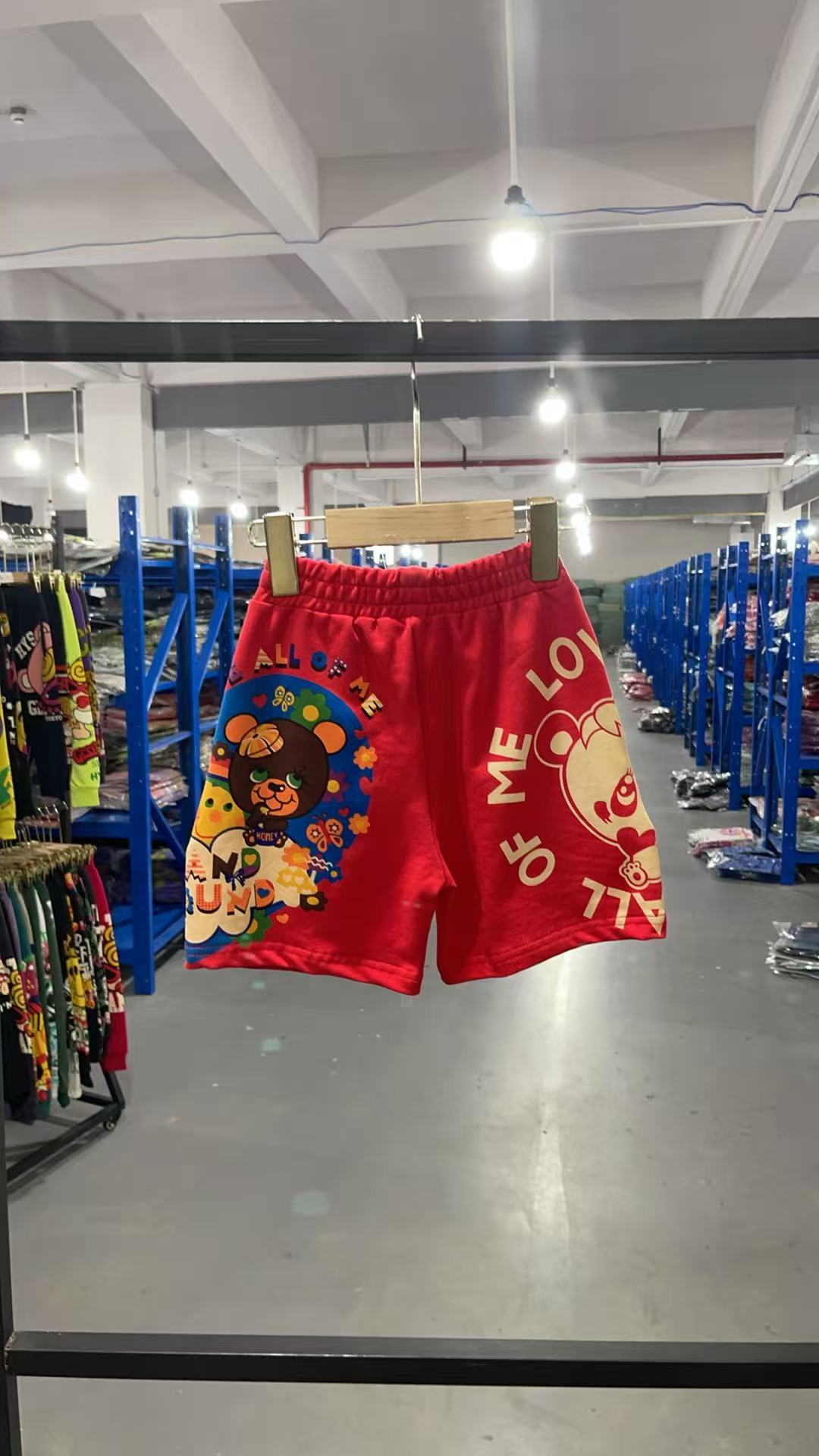 457 红色 熊猫小花短裤   亲子装