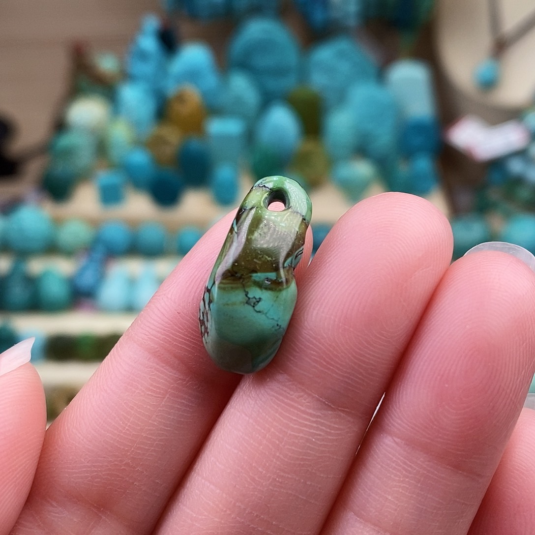 绿松石珠宝奇石未镶嵌9.5mm