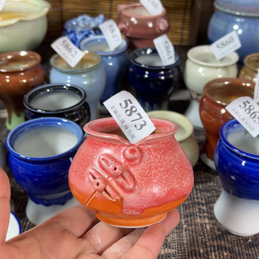 红陶景德镇手工花盆