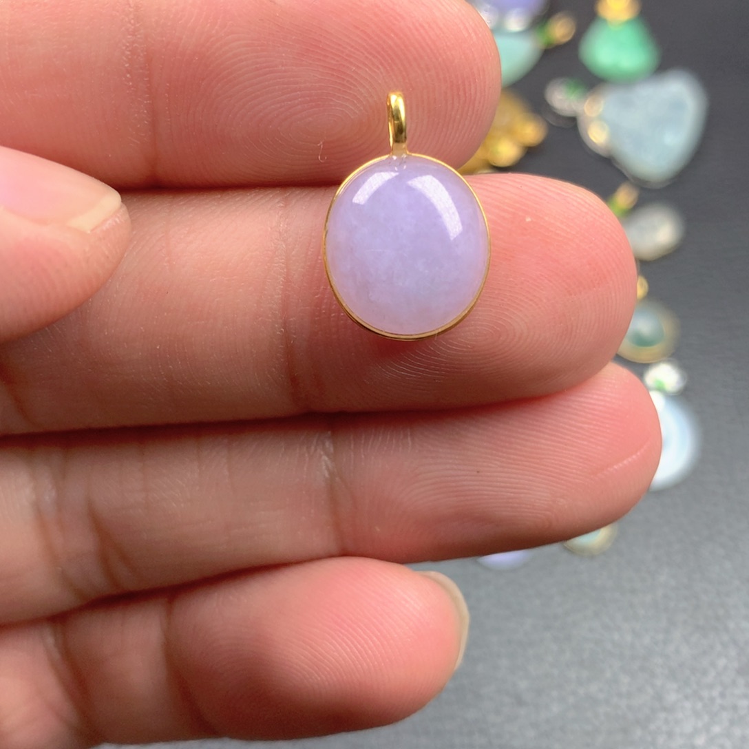 【闪购商品】颈饰18K金镶嵌翡翠翡翠