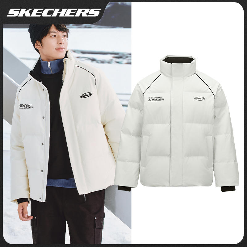 斯凯奇【冬日小暖炉】石墨烯保暖羽绒服男女款防风防泼水运动冬季