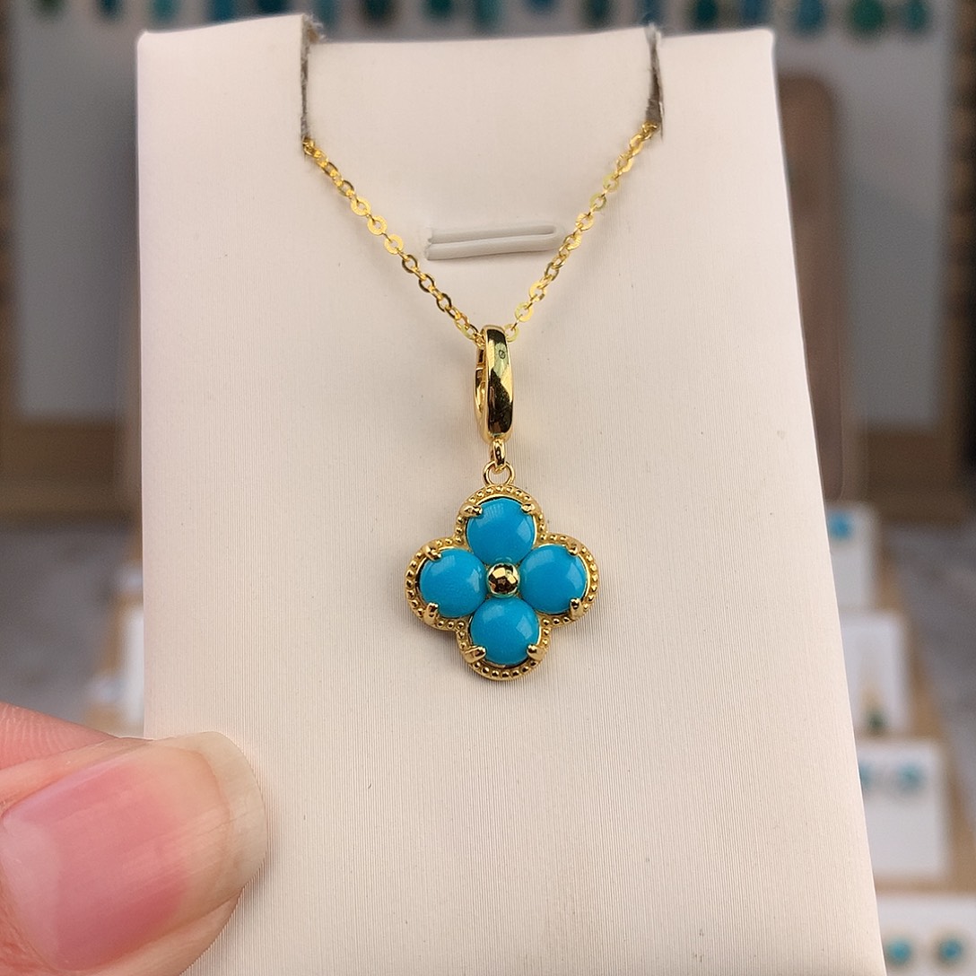 绿松石银S925镶嵌颈饰