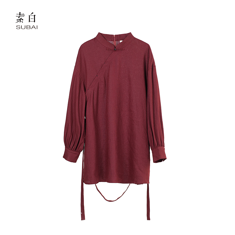 素白亚麻国风外套SB2507CS01881