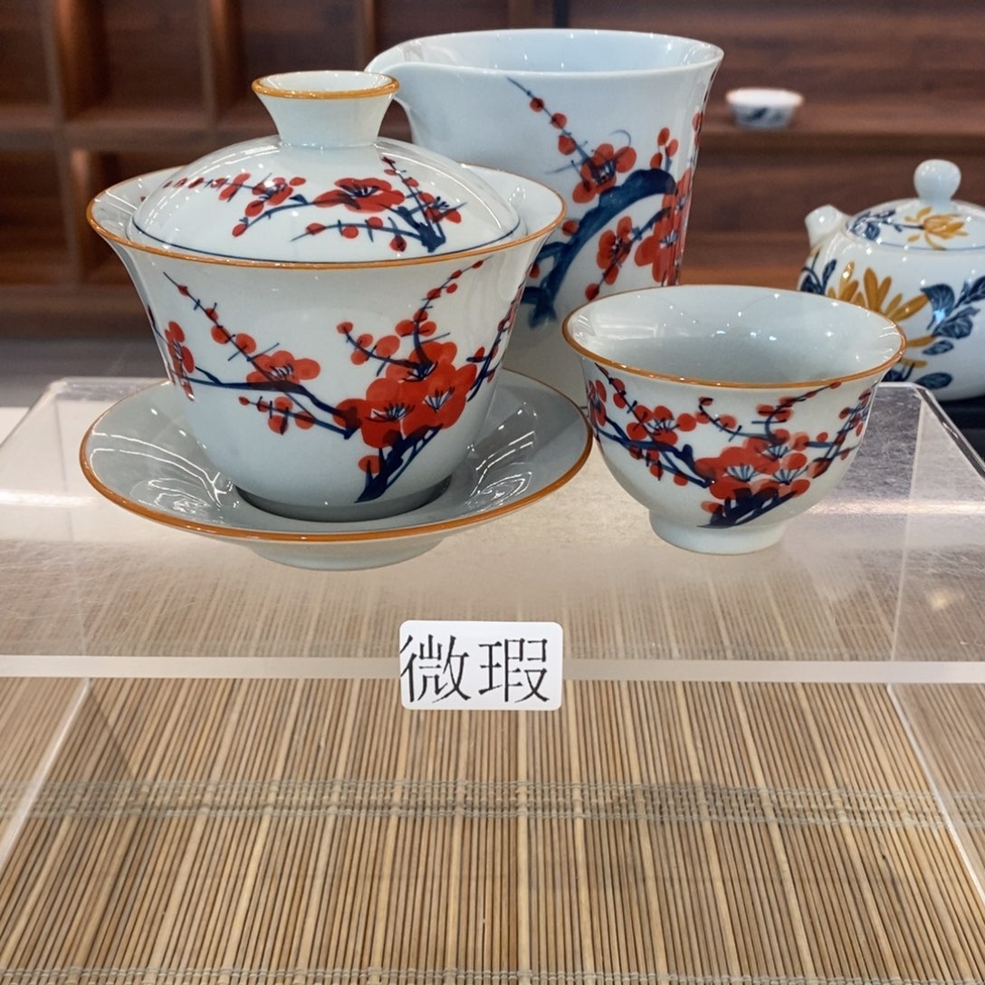 釉下彩老陶泥手工绘制