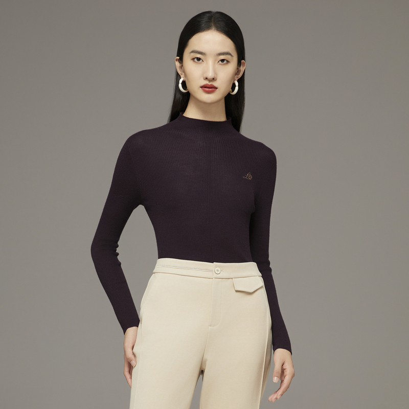 【绵羊毛】娜尔思半高领毛针织衫修身显瘦百搭内搭LZ03198C4四色