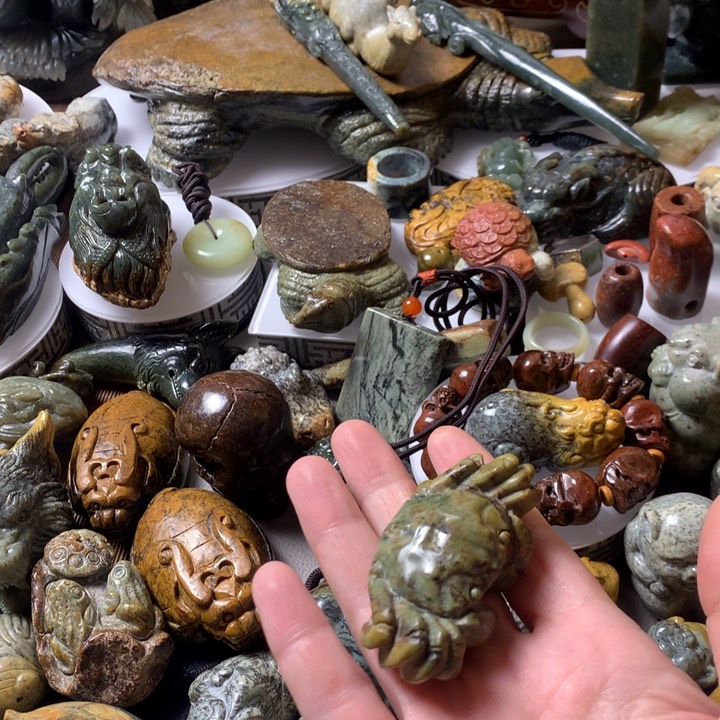 岫岩河磨玉（透闪石质玉）手链未镶嵌