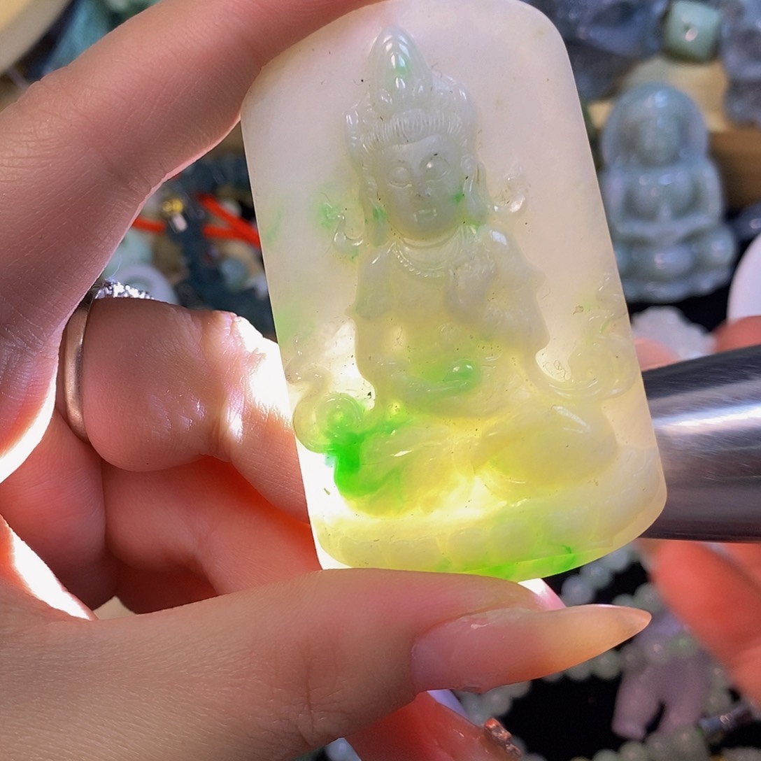 颈饰未镶嵌翡翠福*天然缅甸