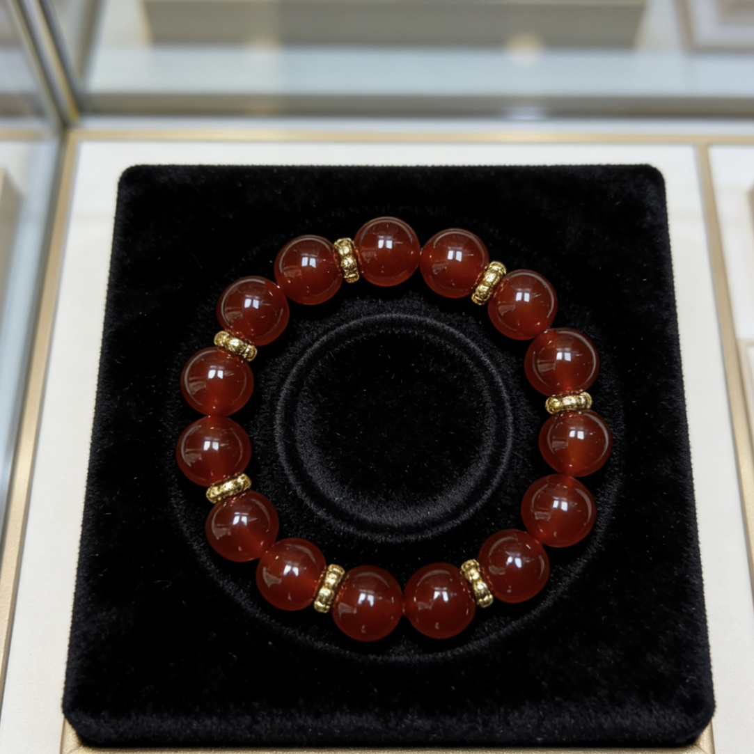 高品质显白爆款高品质红玛瑙手串新年礼物首选【许妍同款】