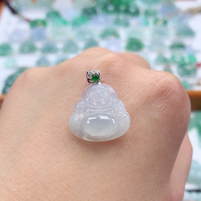 【闪购商品】翡翠吊坠(赠链)18K金镶嵌