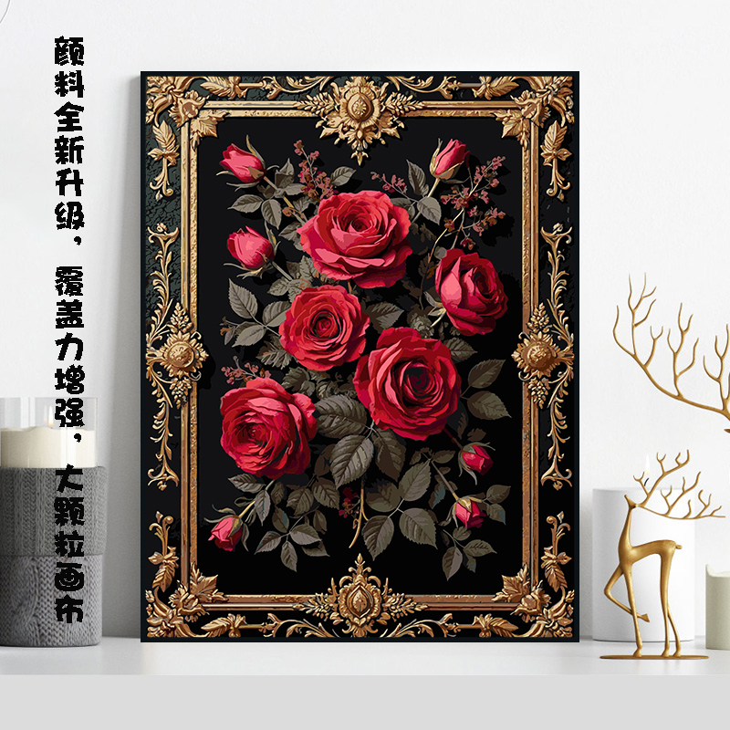 【风景花卉合集】纯画布实木背板diy数字油画手绘丙烯画新款颜料