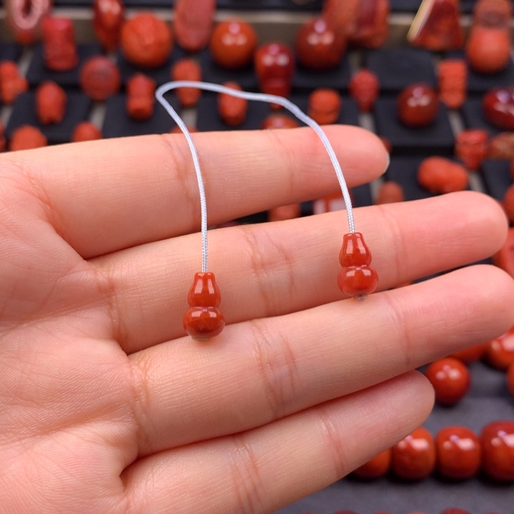 南红玛瑙未镶嵌葫芦弟子珠6MM+