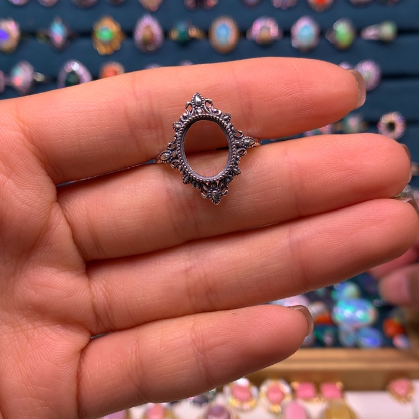 【闪购商品】欧泊戒指托银S925镶嵌J****咪