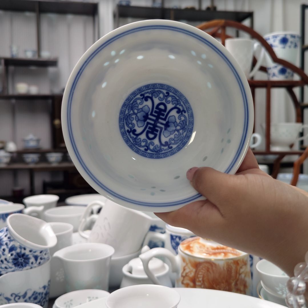 瓷五福5寸饭碗一个景德镇