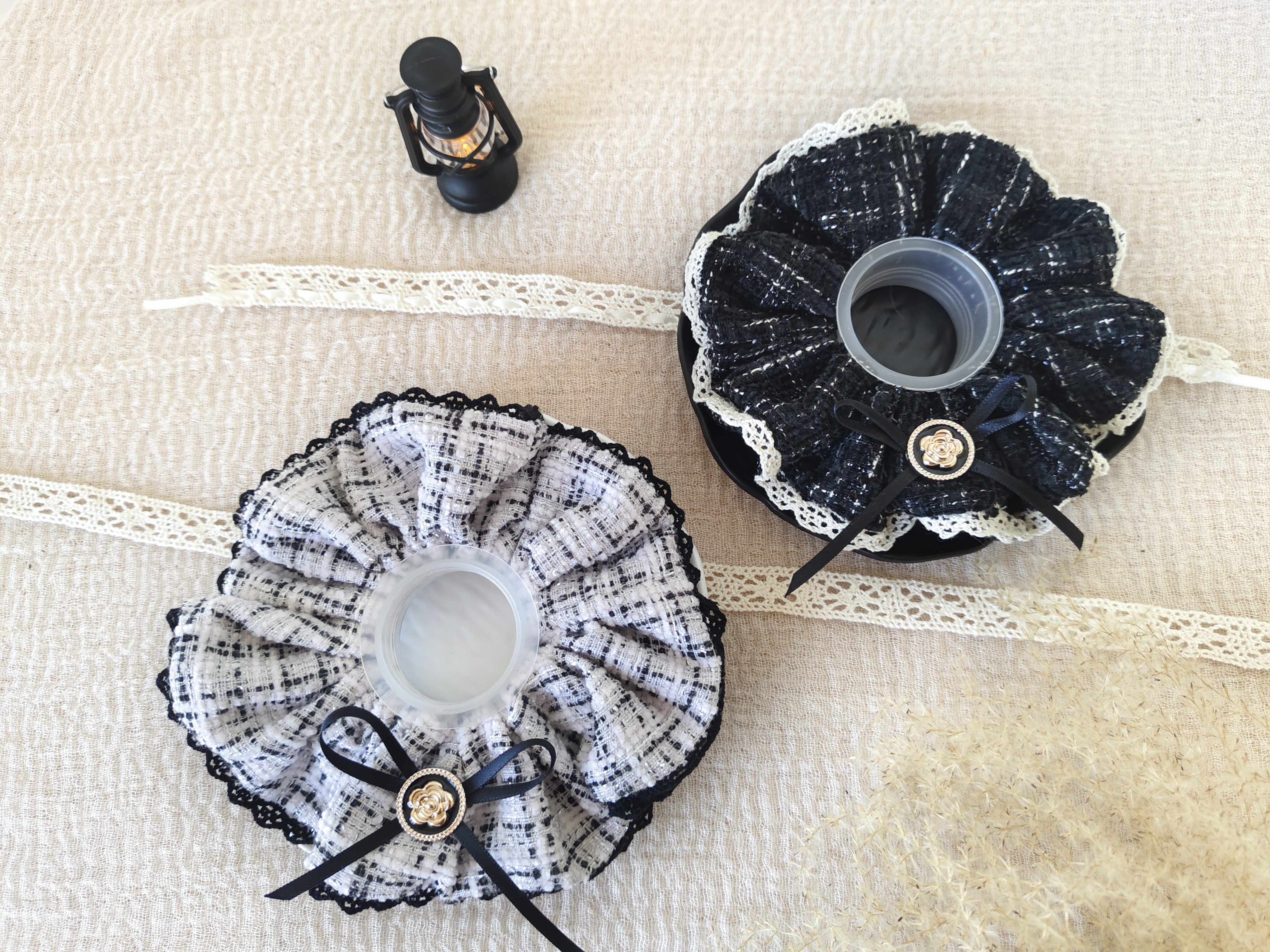 韩系气质小香风花边蝴蝶结大肠发圈