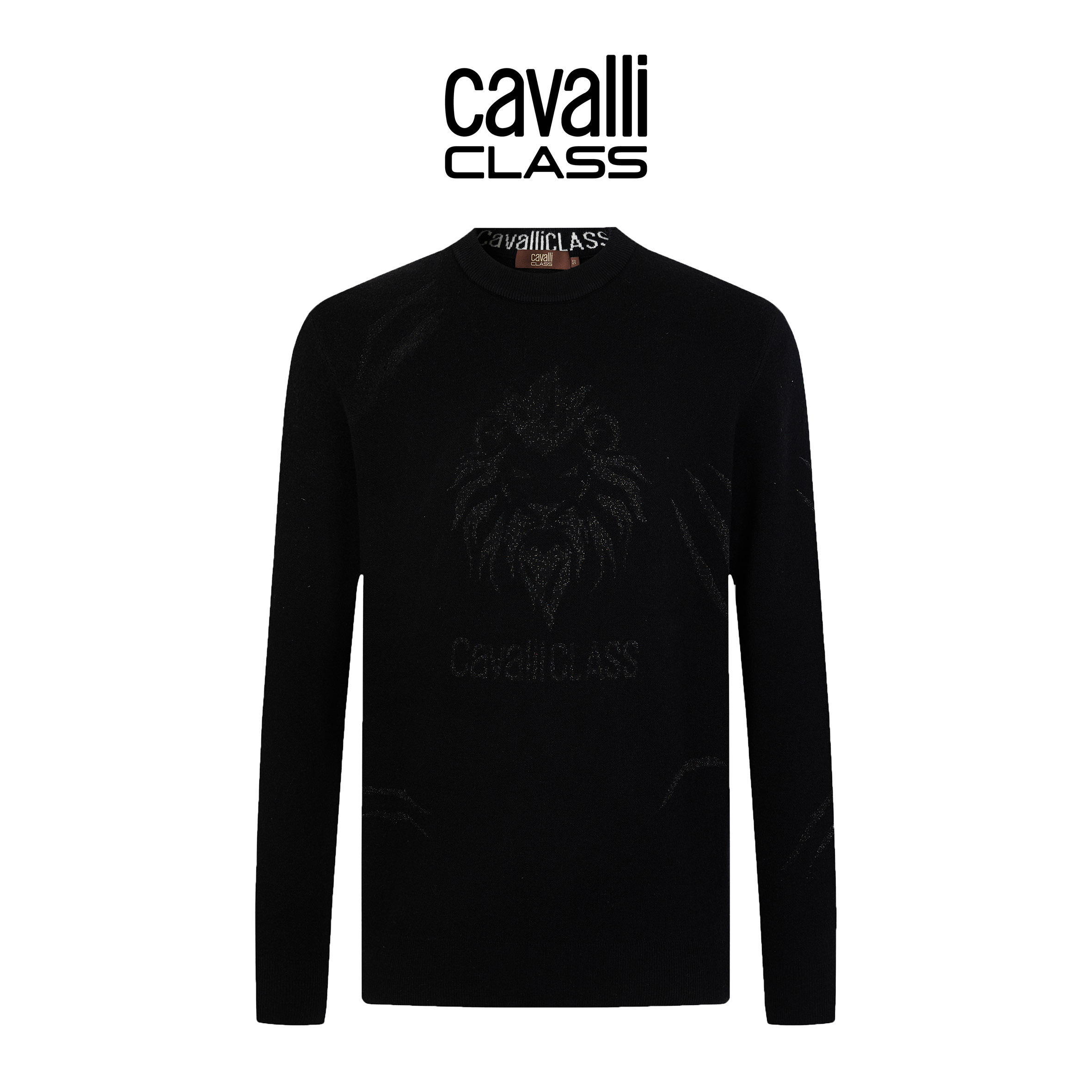 Cavalli Class秋冬新款男士提花针织衫休闲时尚百搭男打底衫CFC05