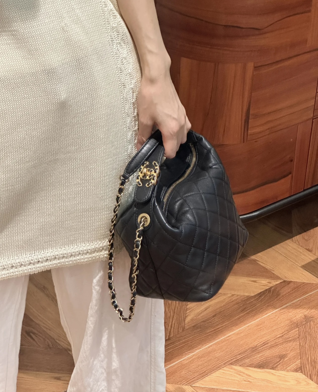 95新 Chanel/香奈儿 黑金19饭盒包 卡标齐