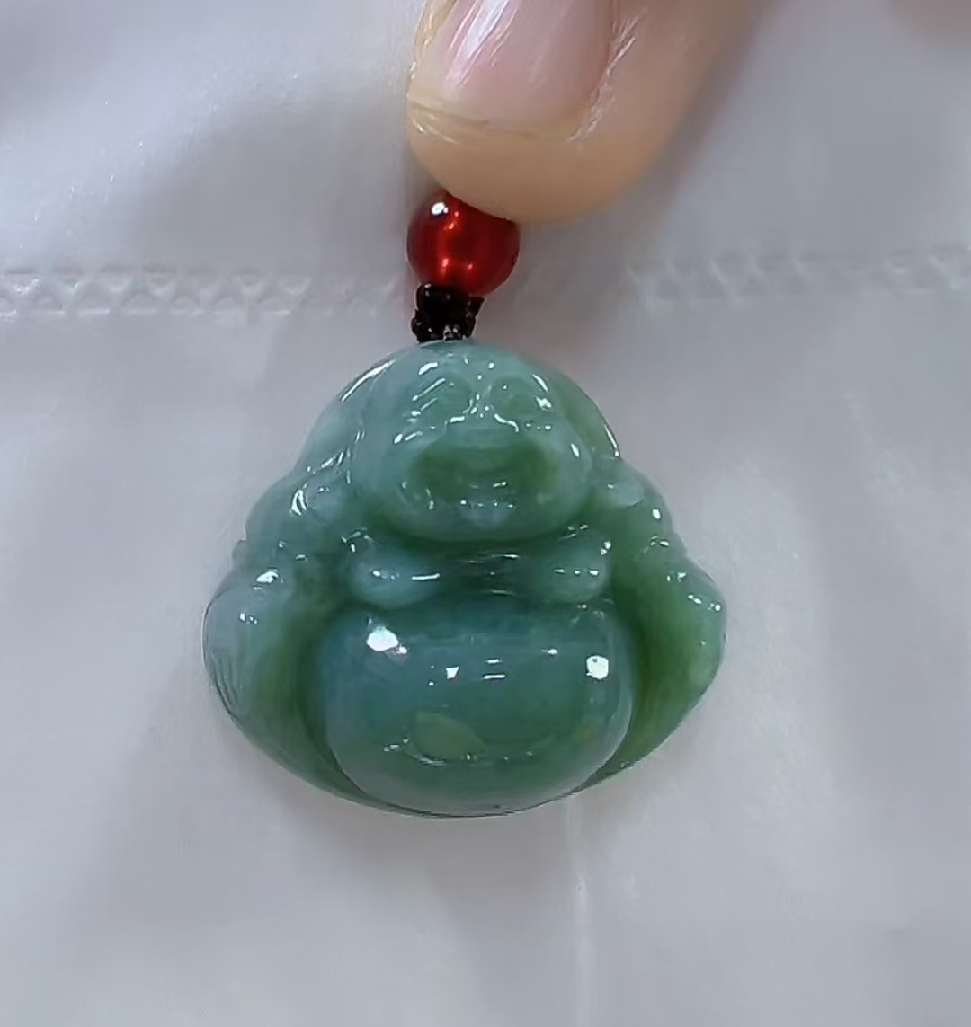 天然翡翠A货佛公（多样性发货发一件）高25+宽27-30厚10-12送绳