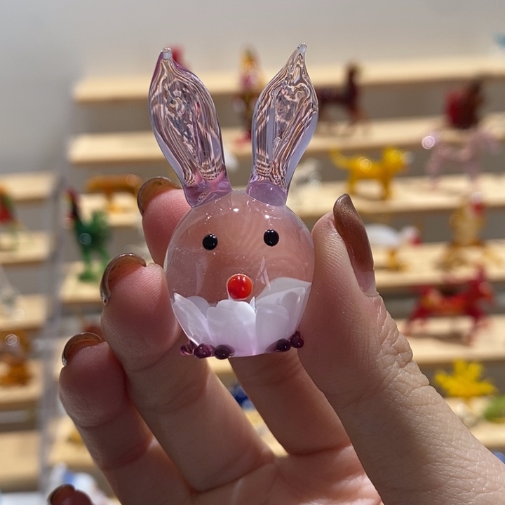 琉璃手工艺品琉璃扎花兔子