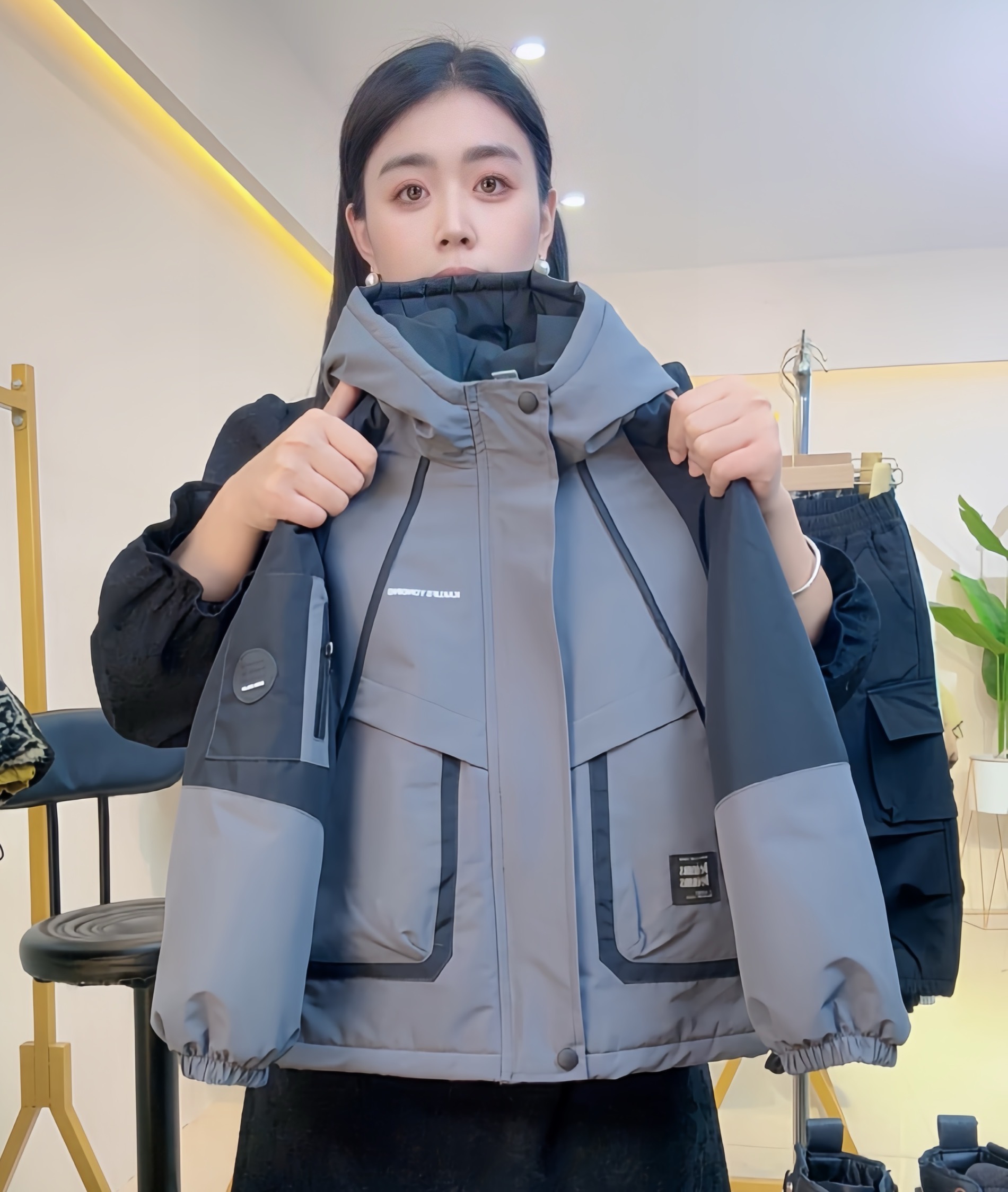 2【加棉加厚】男童夹棉秋冬款2025新款冬装宽松大童男孩加厚冲锋衣