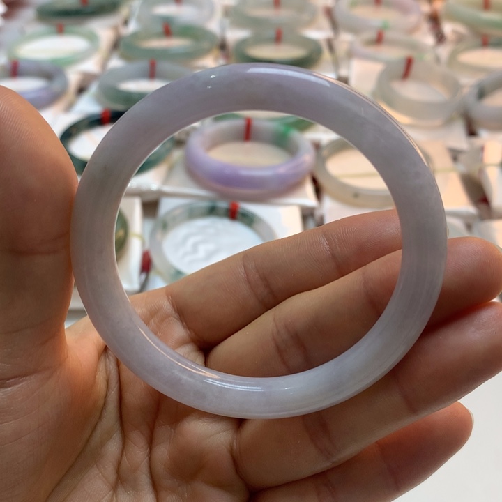 翡翠未镶嵌手镯圆条55