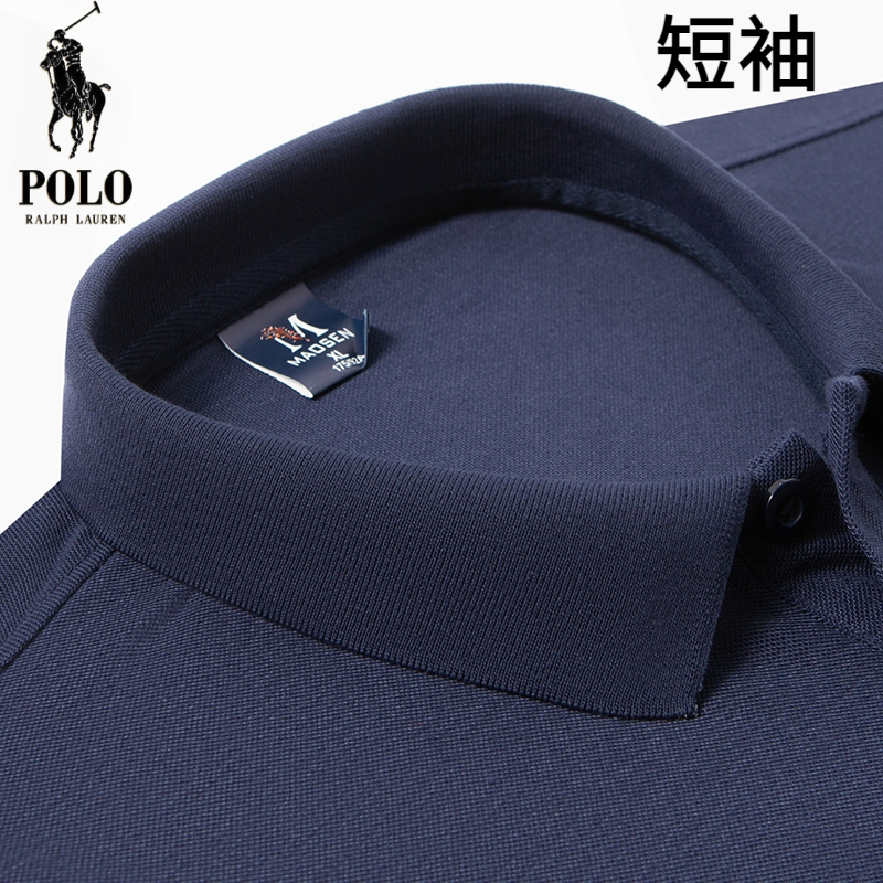 100%纯棉短袖polo衫男士夏季新款休闲宽松纯色珠地翻领T恤保罗