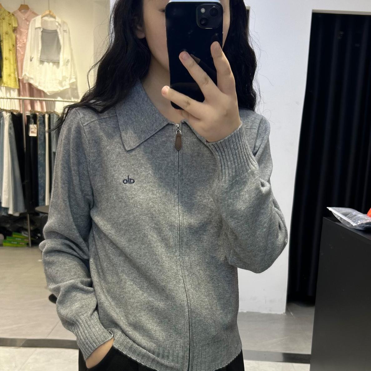针织秋季短款长袖翻领女毛针织衫气质上衣衫纯色
