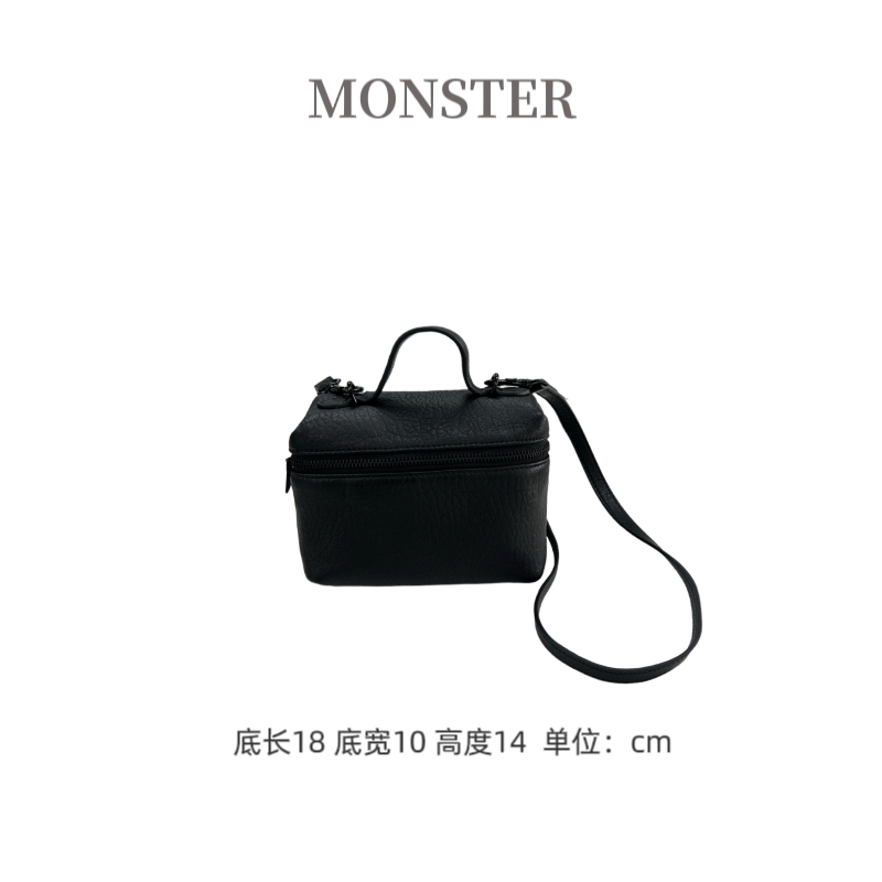 时尚小众 纹理感经典百搭气质拉链盒子斜挎手提女包 B00963