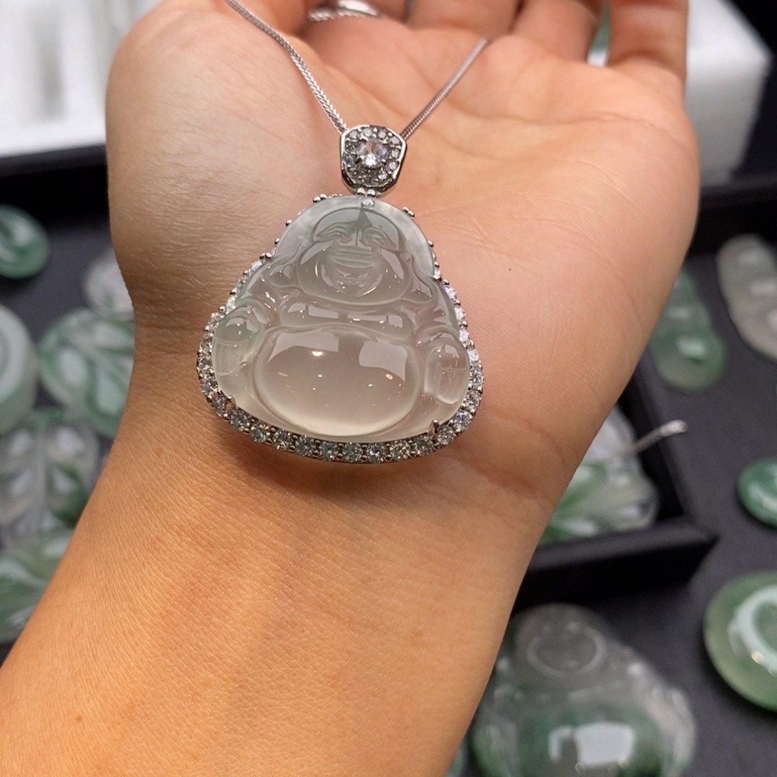 颈饰银S925镶嵌石英质玉莉*安