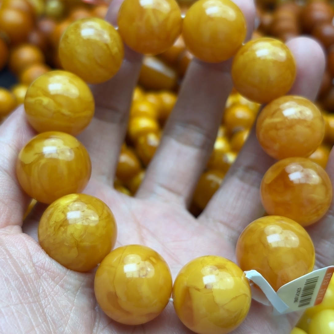 琥珀手链未镶嵌大**形蜜蜡