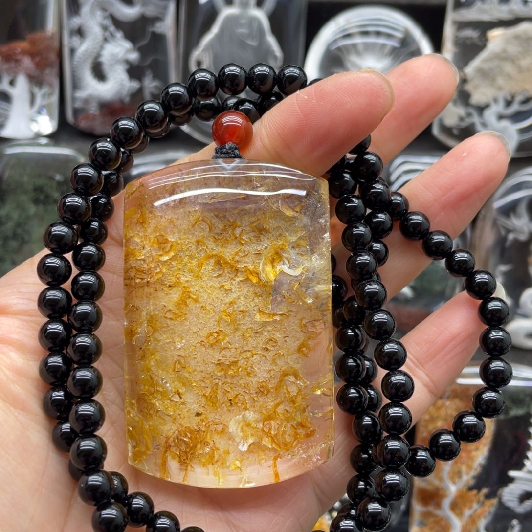 水晶颈饰未镶嵌黄胶花