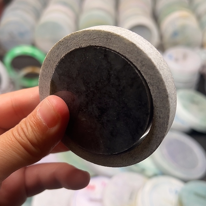 翡翠未镶嵌手镯墨翠毛胚手镯